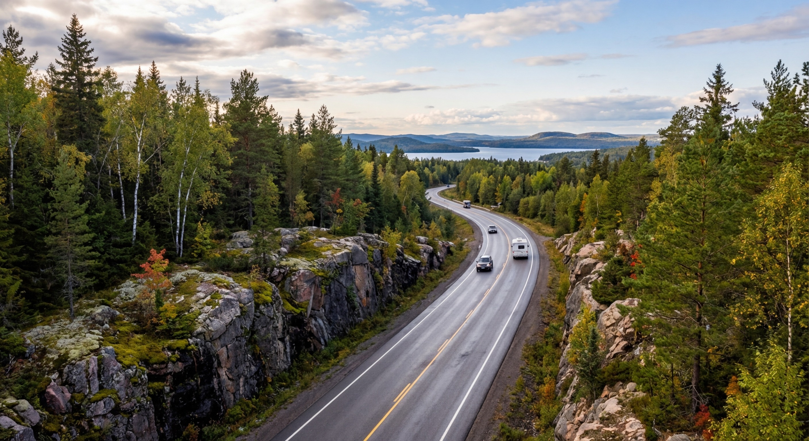 Northern Ontario Highway 17 through boreal forest